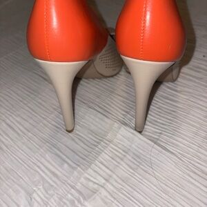 French Connection Orange and Beige Pointed Stiletto Pumps